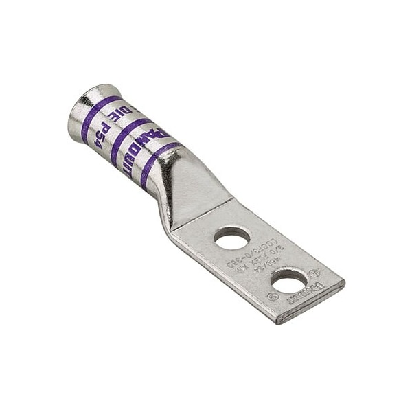 One-Hole Compression Lug, 1 to 2 in Stud, Long Barrel, Copper, Black